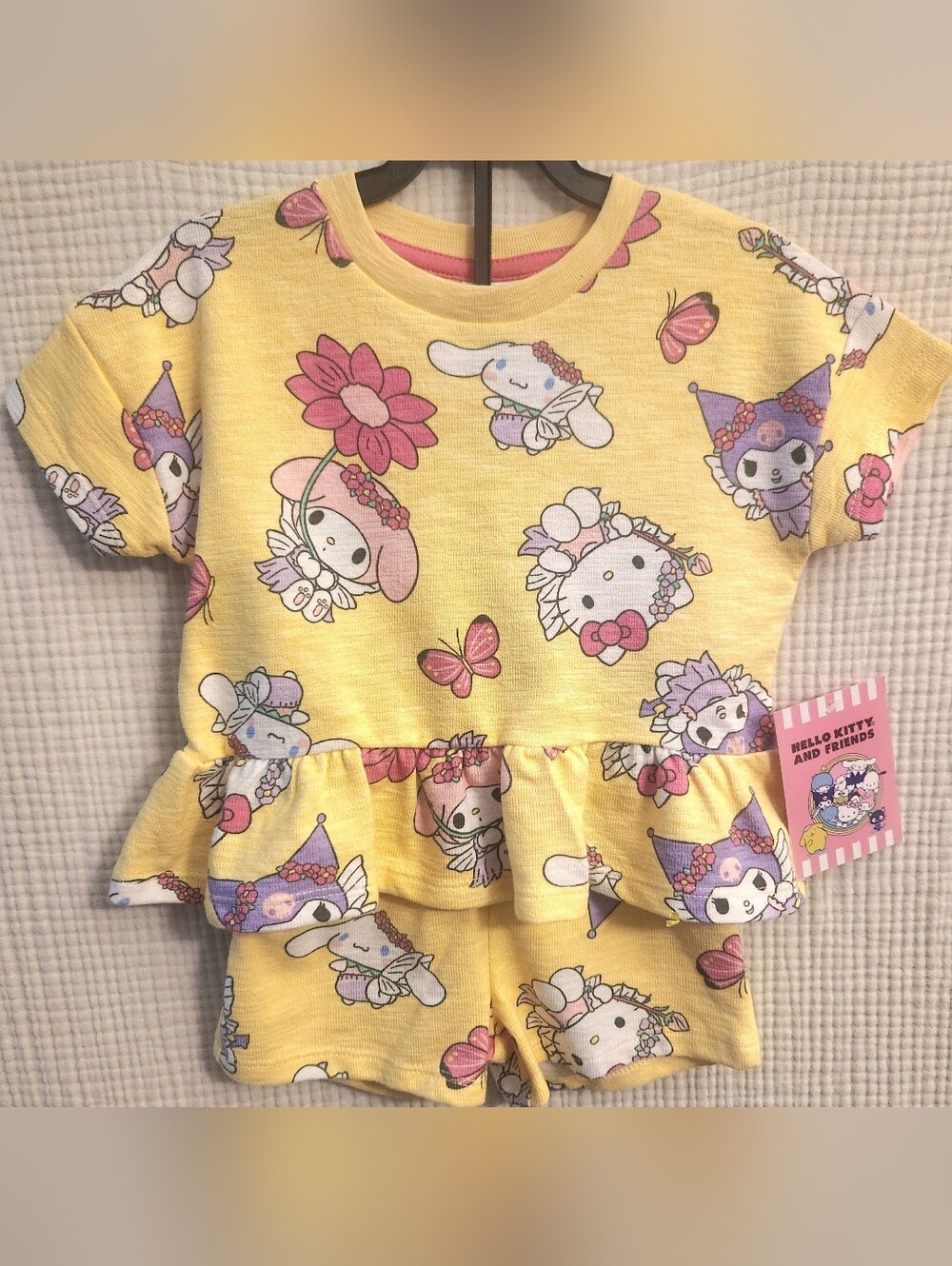 Sanrio Yellow Hello Kitty & Friends Short Set 12M NWT
